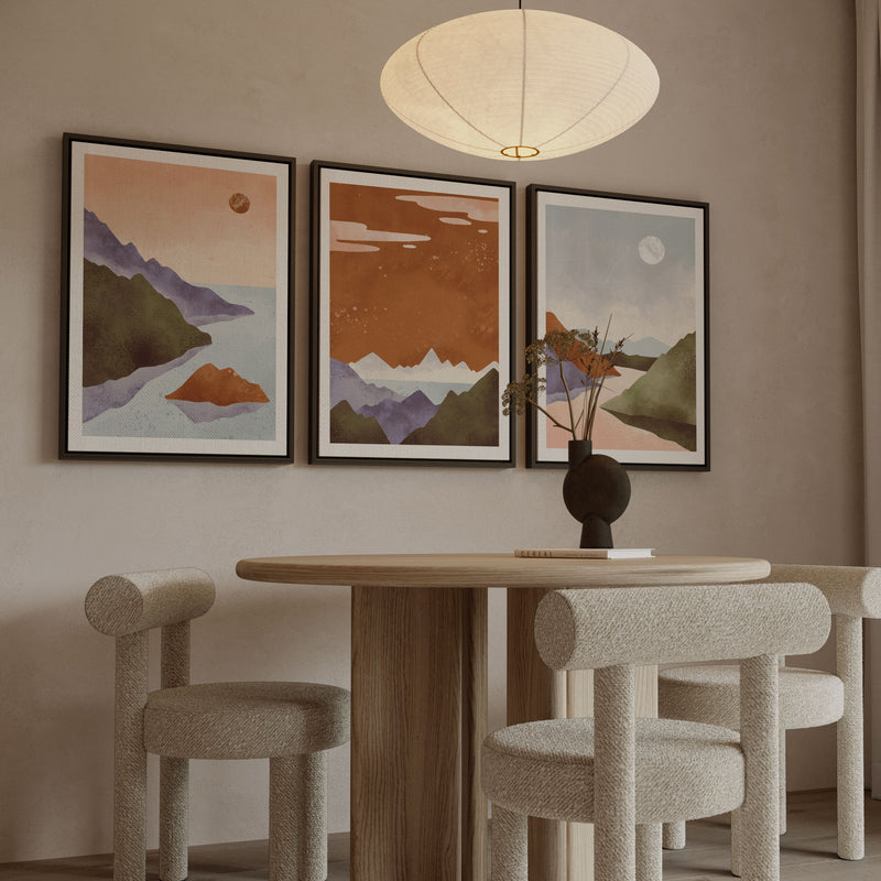 Scandinavian Style. Abstract Geometric Mountain Landscape
