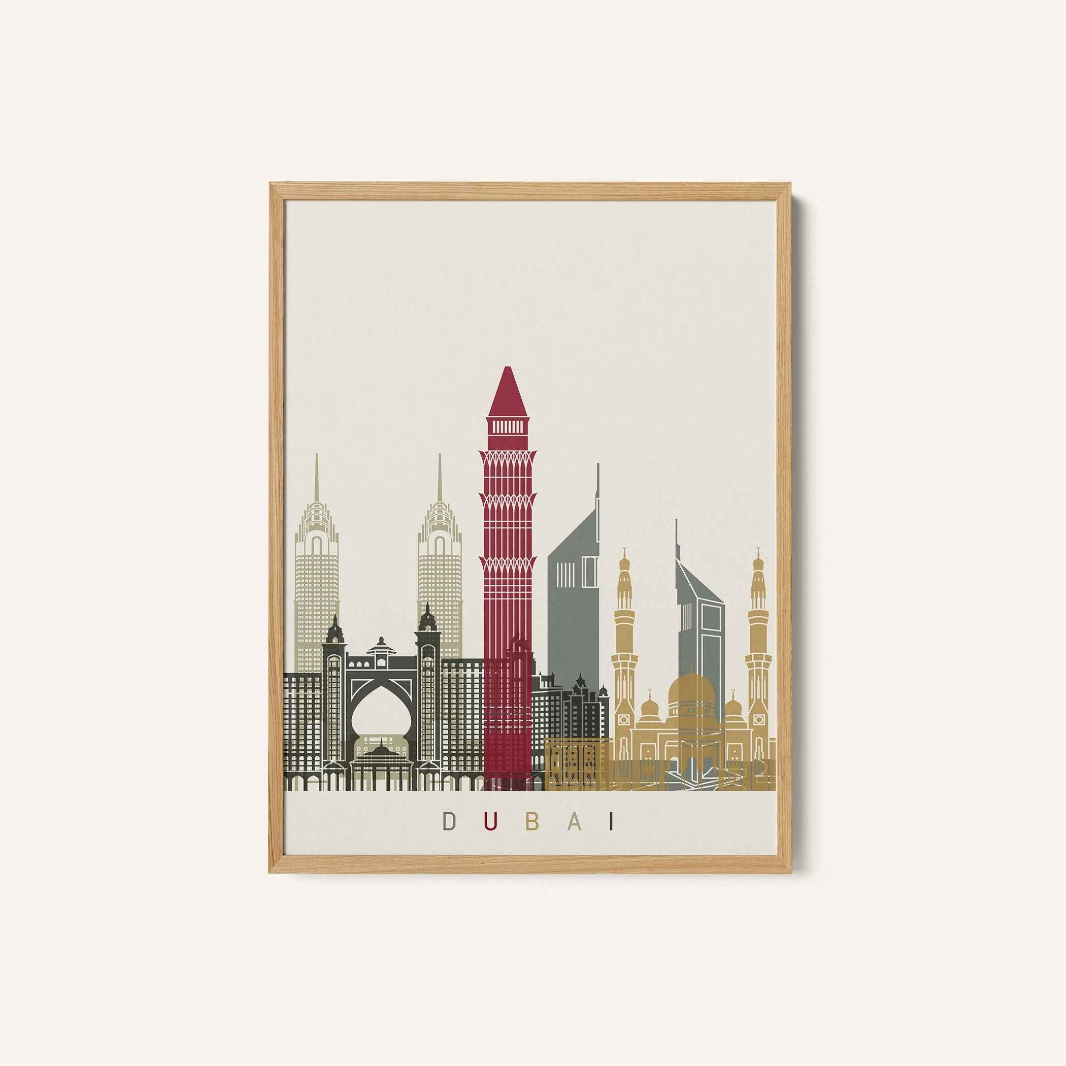 Skyline Dubai Travel Poster Print