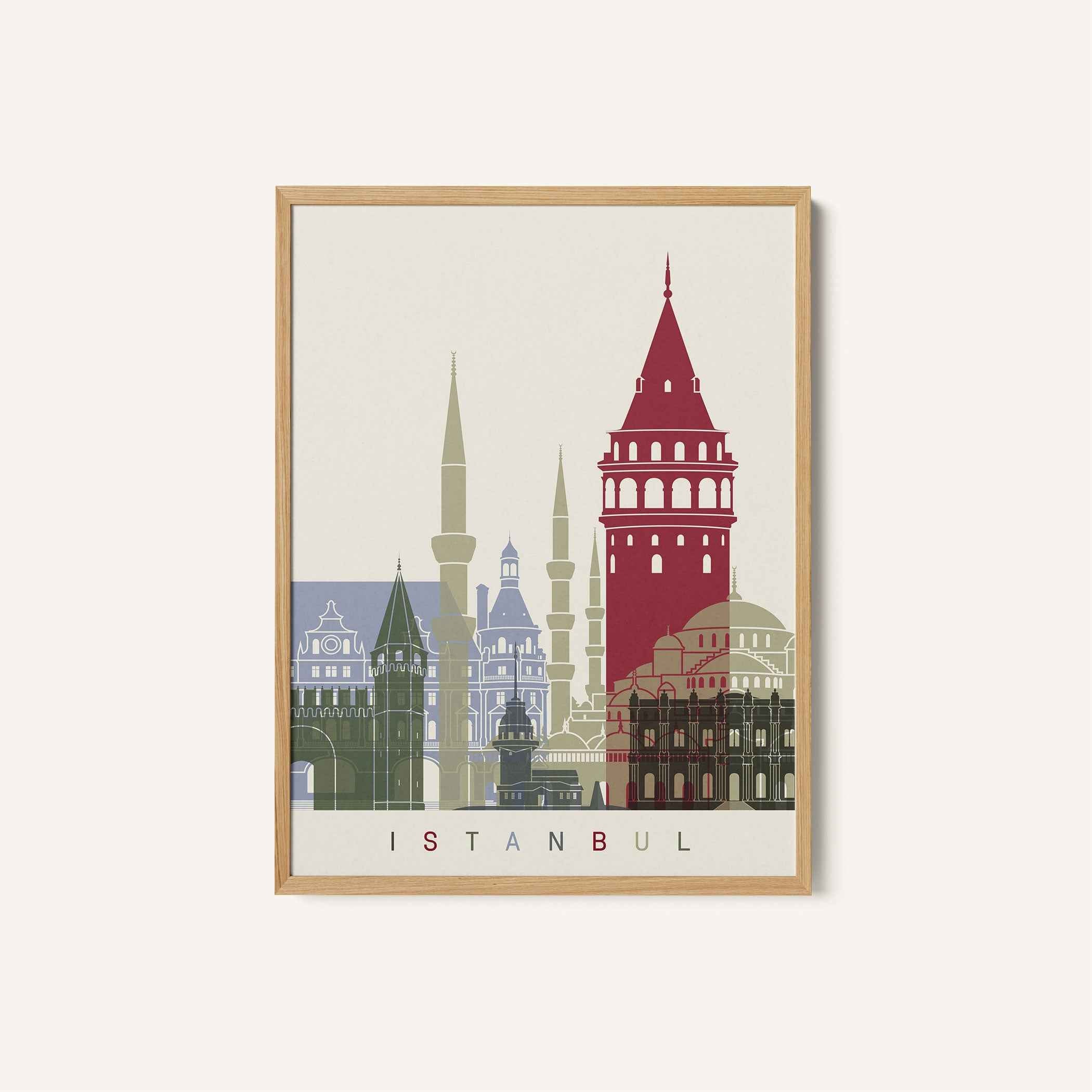 Skyline Istanbul Travel Poster Print