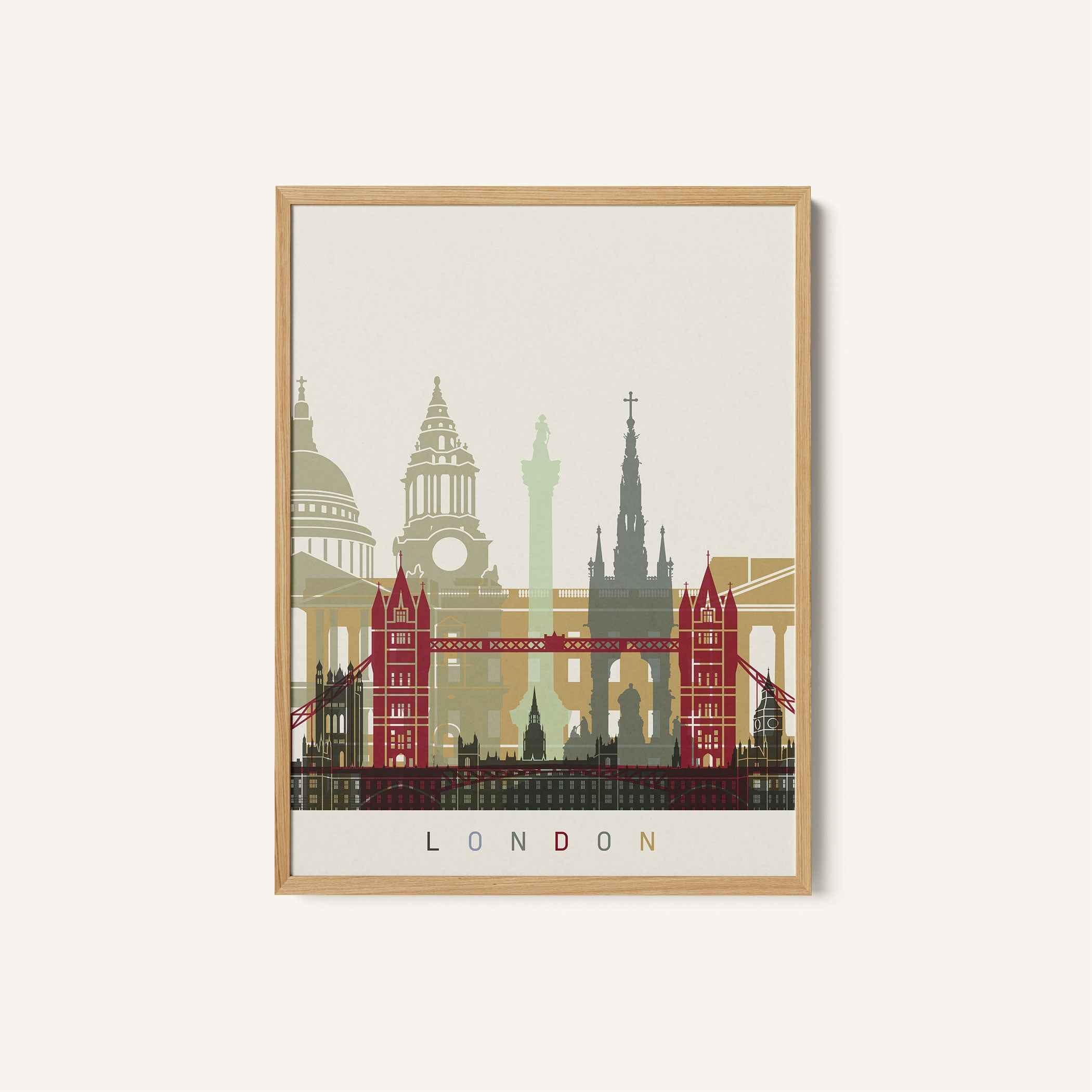 Skyline London Travel Poster Print