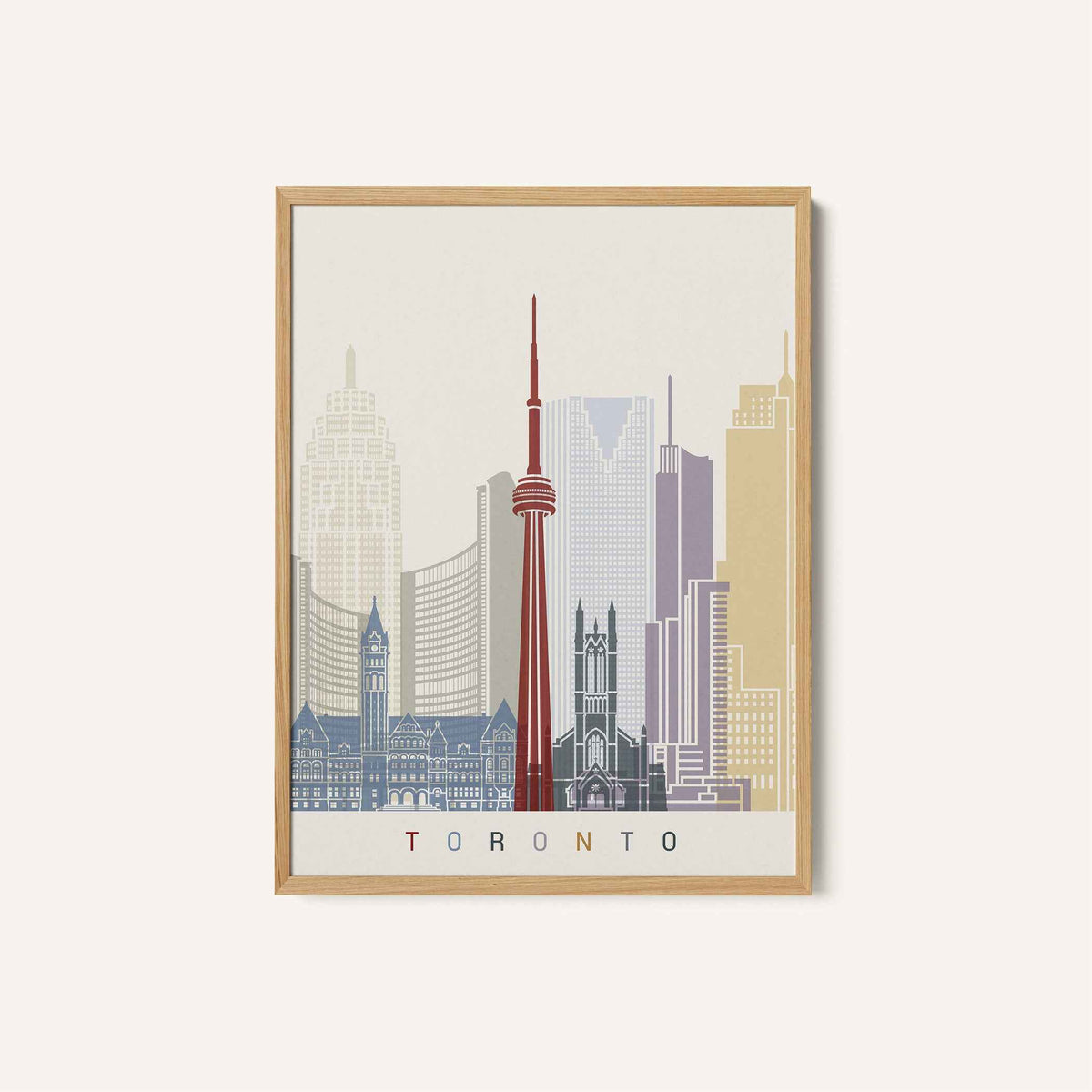 Skyline Toronto Travel Poster Print