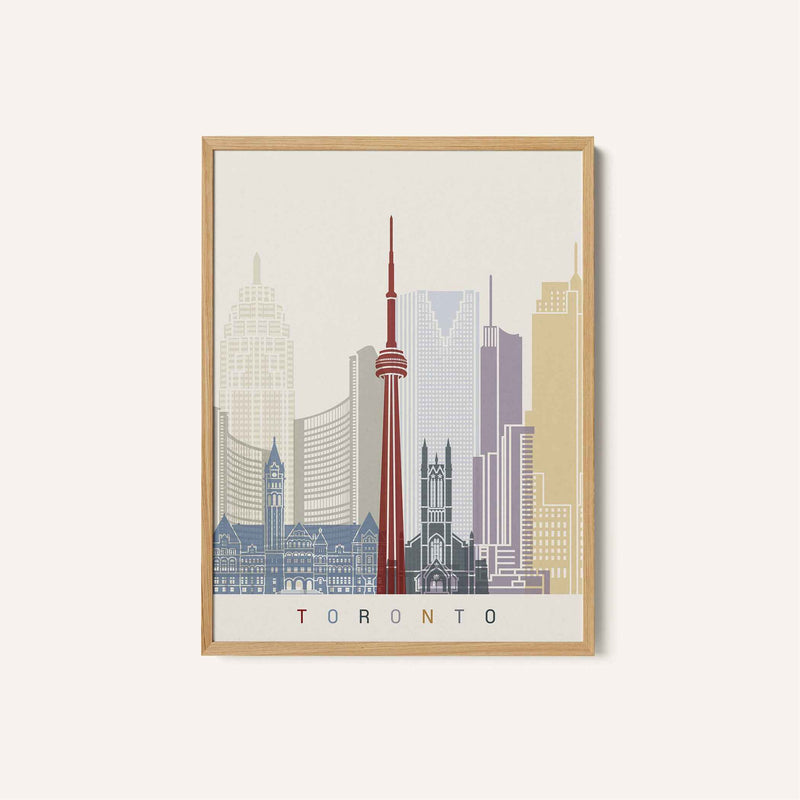 Skyline Toronto Travel Poster Print