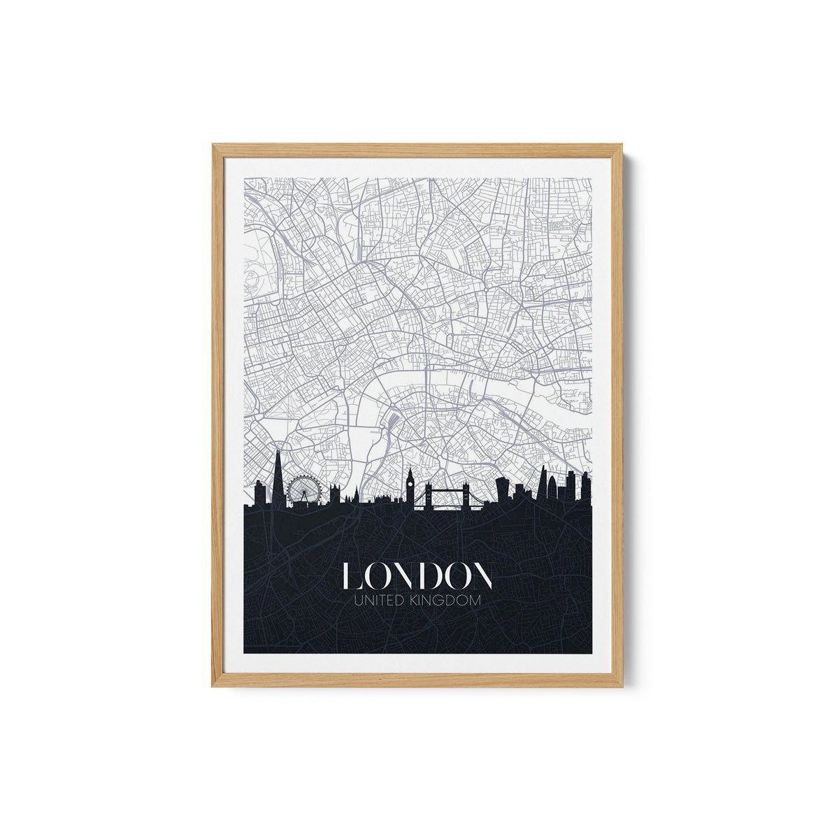 Skyline and City Map of London