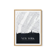 Skyline and City Map of New York – image 2