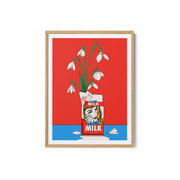 Snowdrops in Spilled Milk Carton Retro Illustration – image 2