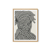 Stylized Human Face With Black Stripes – image 2