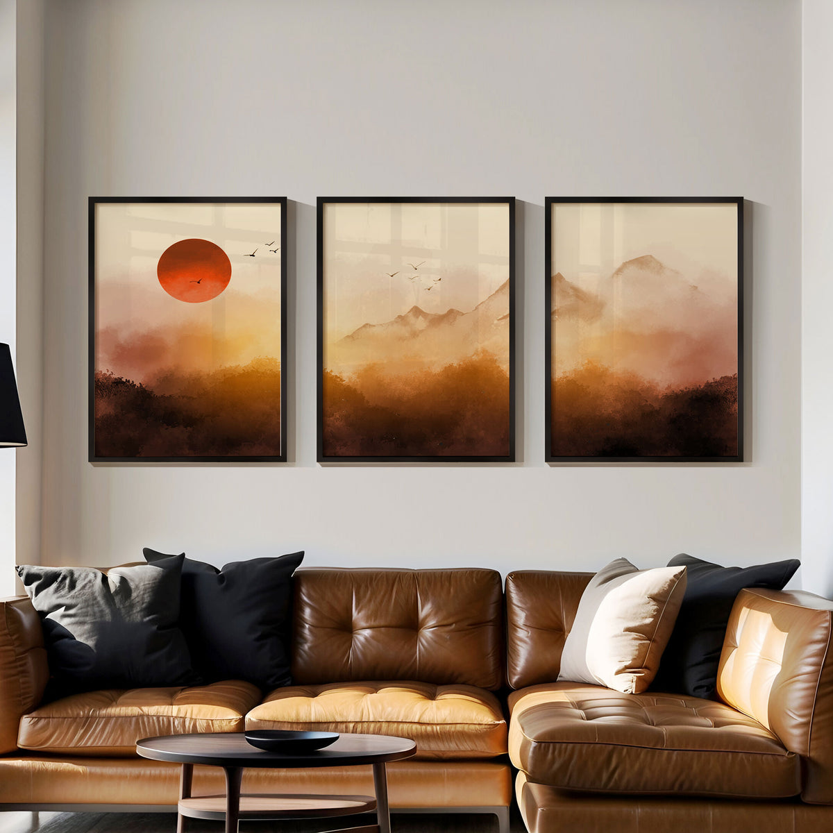 Sunrise Landscape with Misty Forest