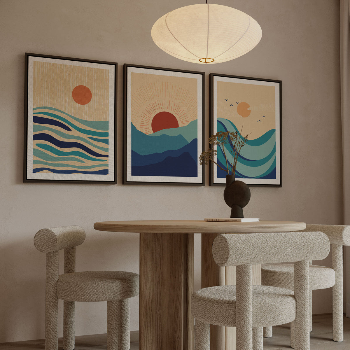 Sunset Minimalist Waves & Tides