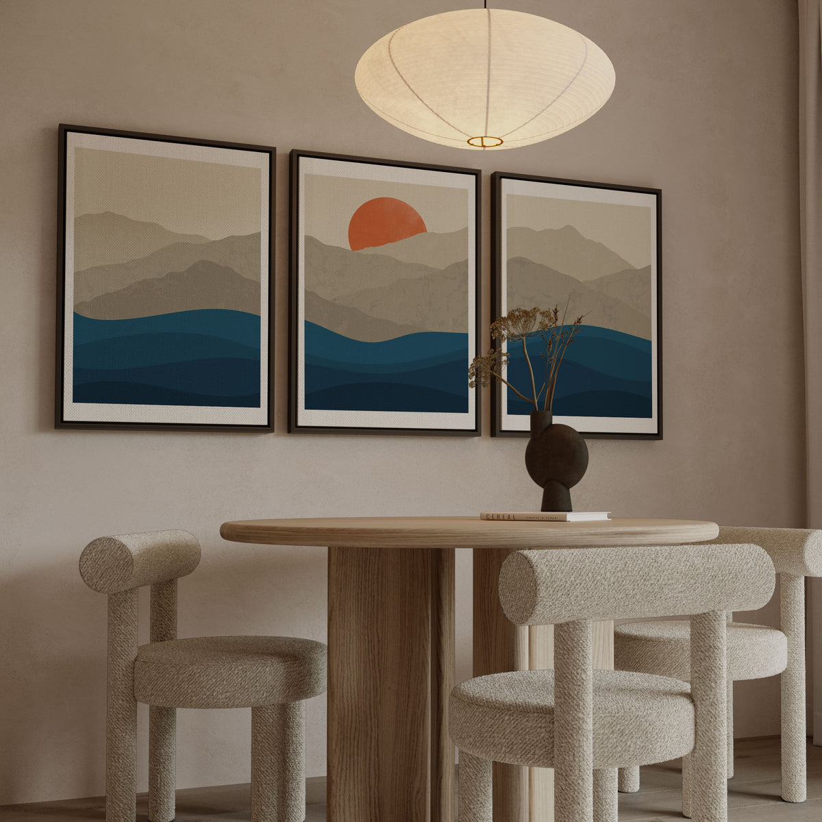 Sunset Mountain and Water Minimalist