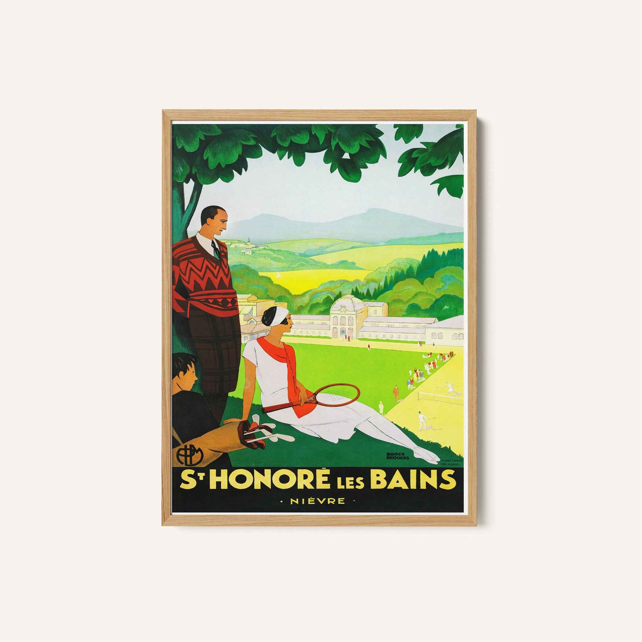 French Spa Retreat Travel Poster Print