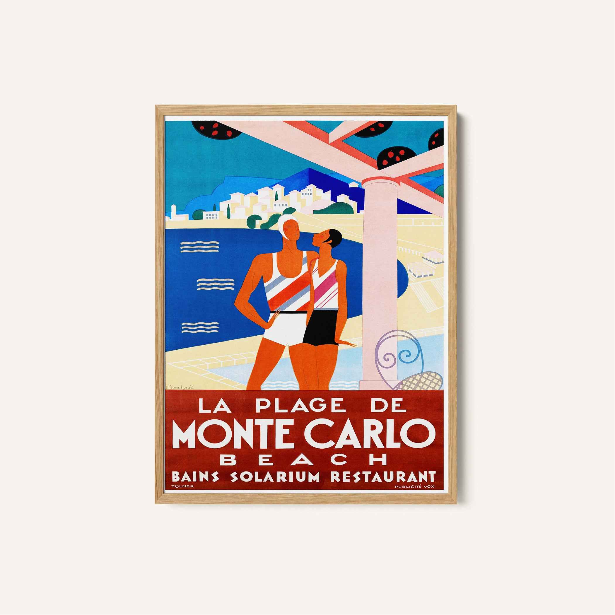 Monte Carlo Beach Travel Poster Print