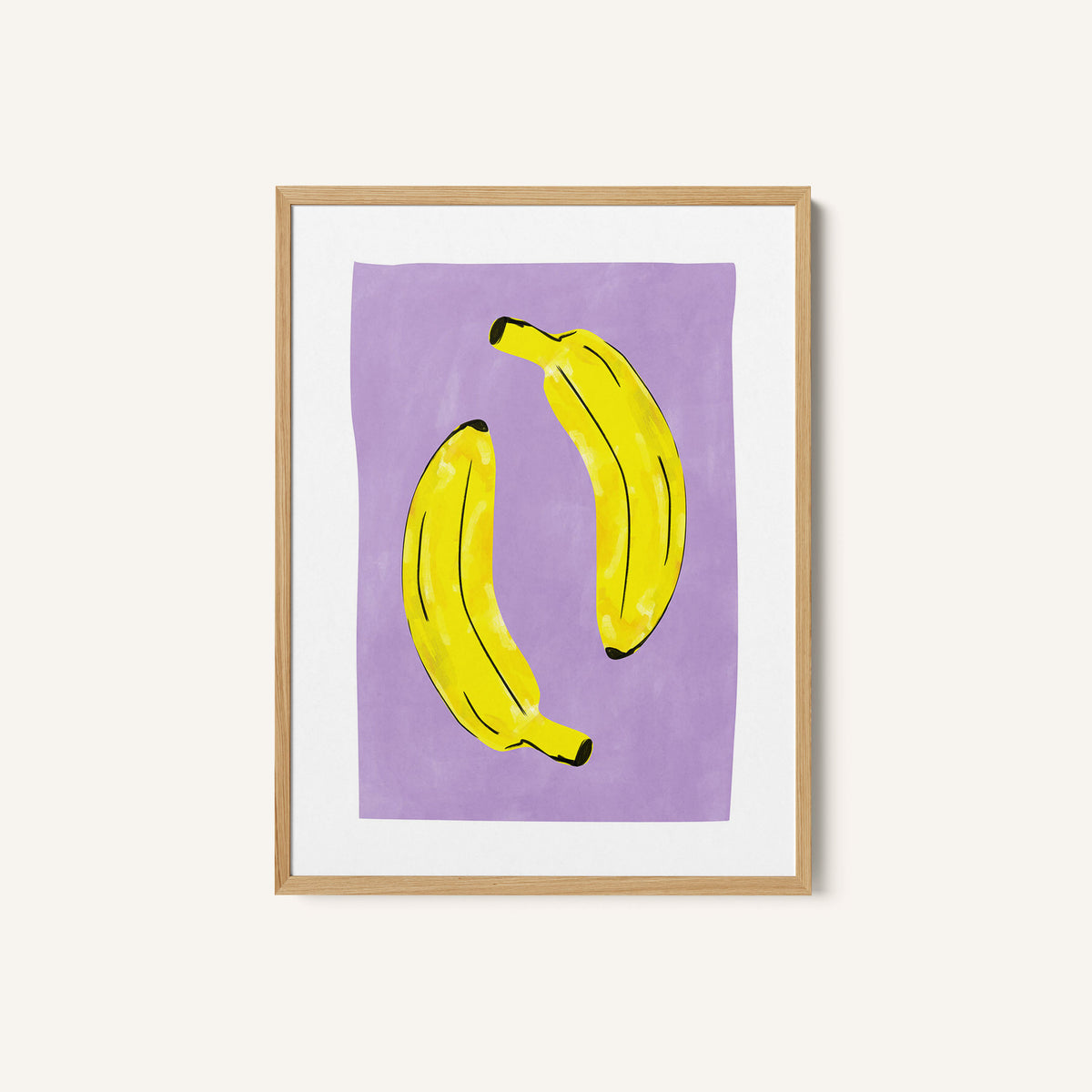 Two Vibrant Yellow Bananas