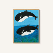 Two Whales in the Ocean by Artist Carla Daly – image 1