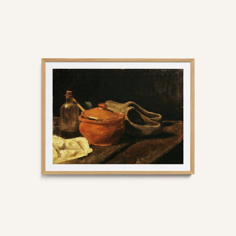 Still Life with Earthenware, Bottle and Clogs