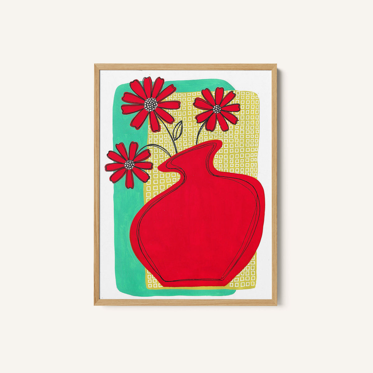 Vibrant Red Vase Blossoms