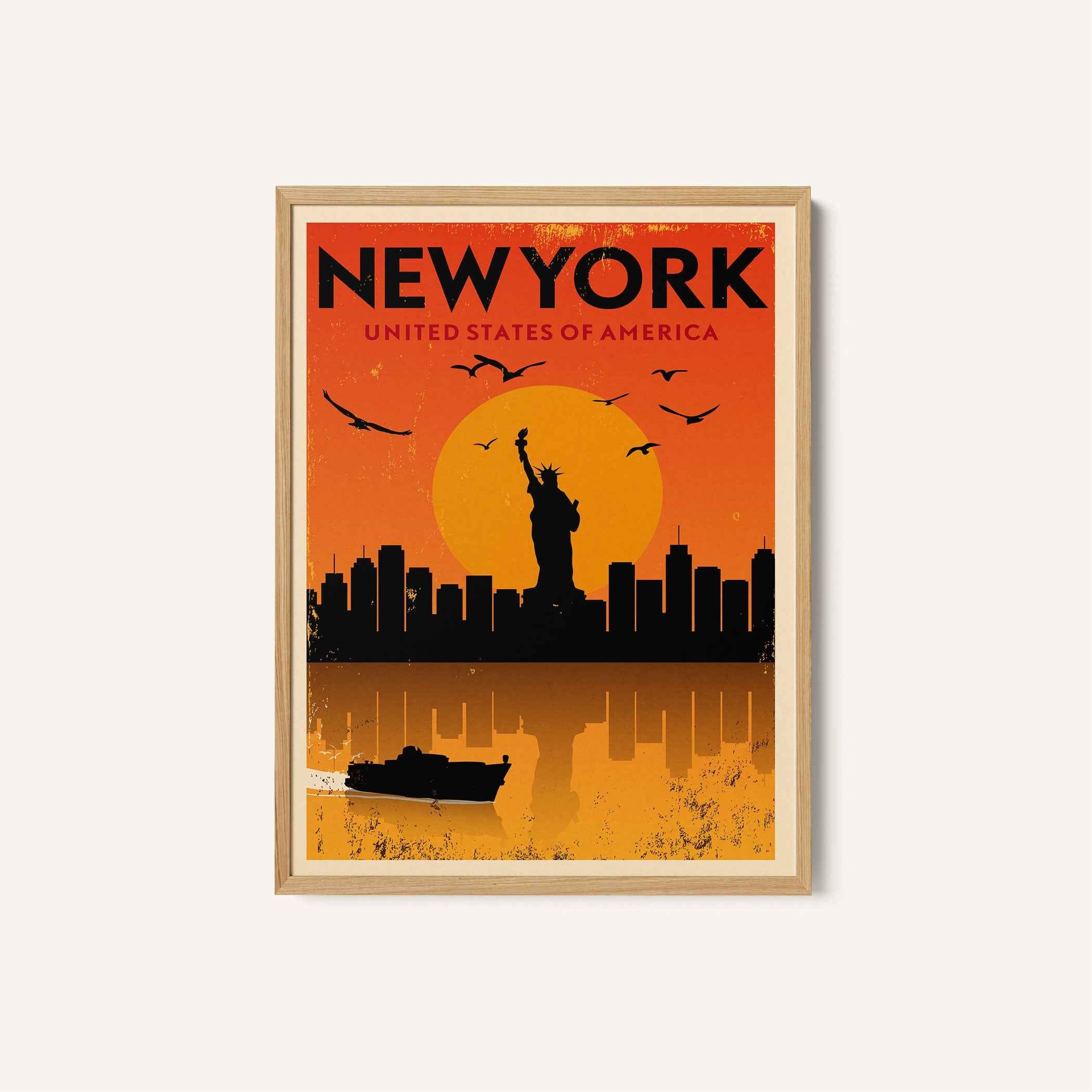 Vintage New York Travel Poster Print
