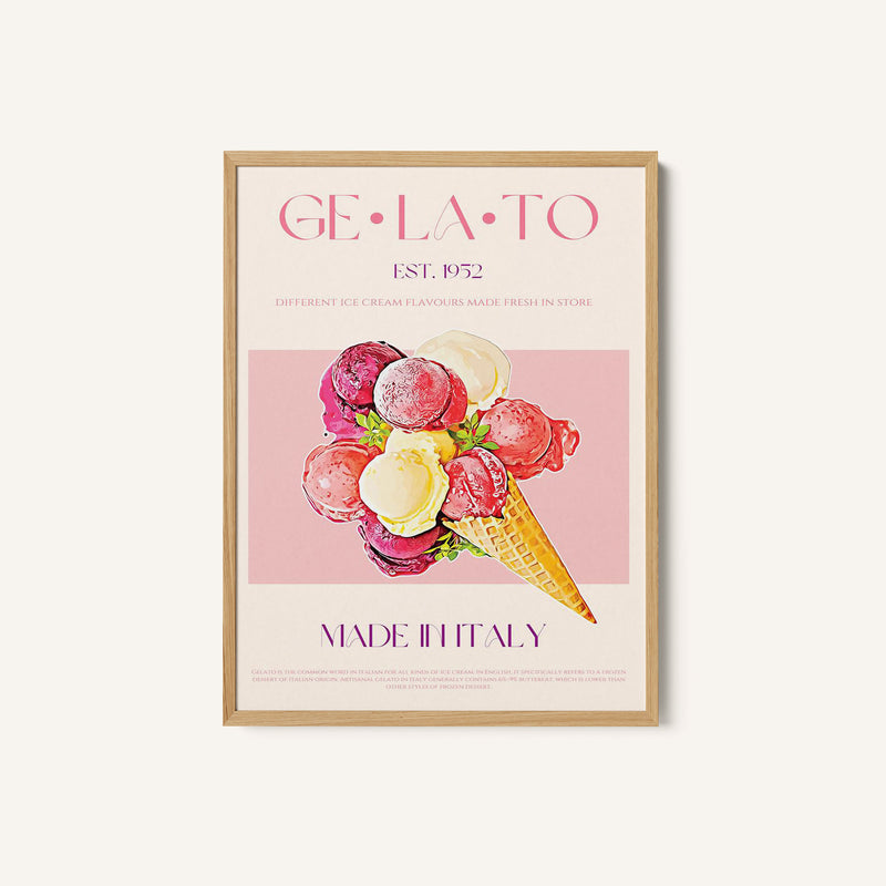 Vintage Style Gelato Poster