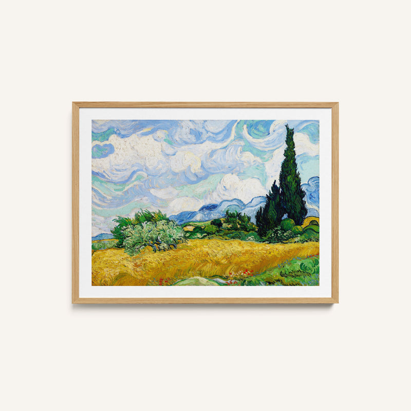 Wheat Field with Cypresses