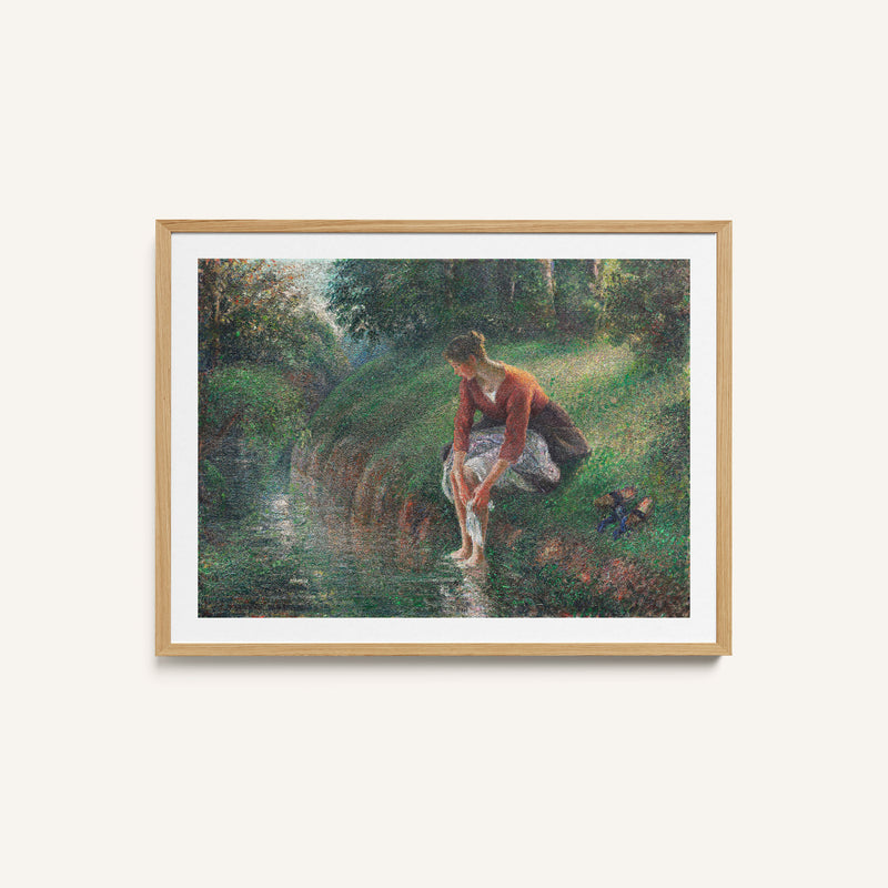 Woman Bathing Her Feet in a Brook