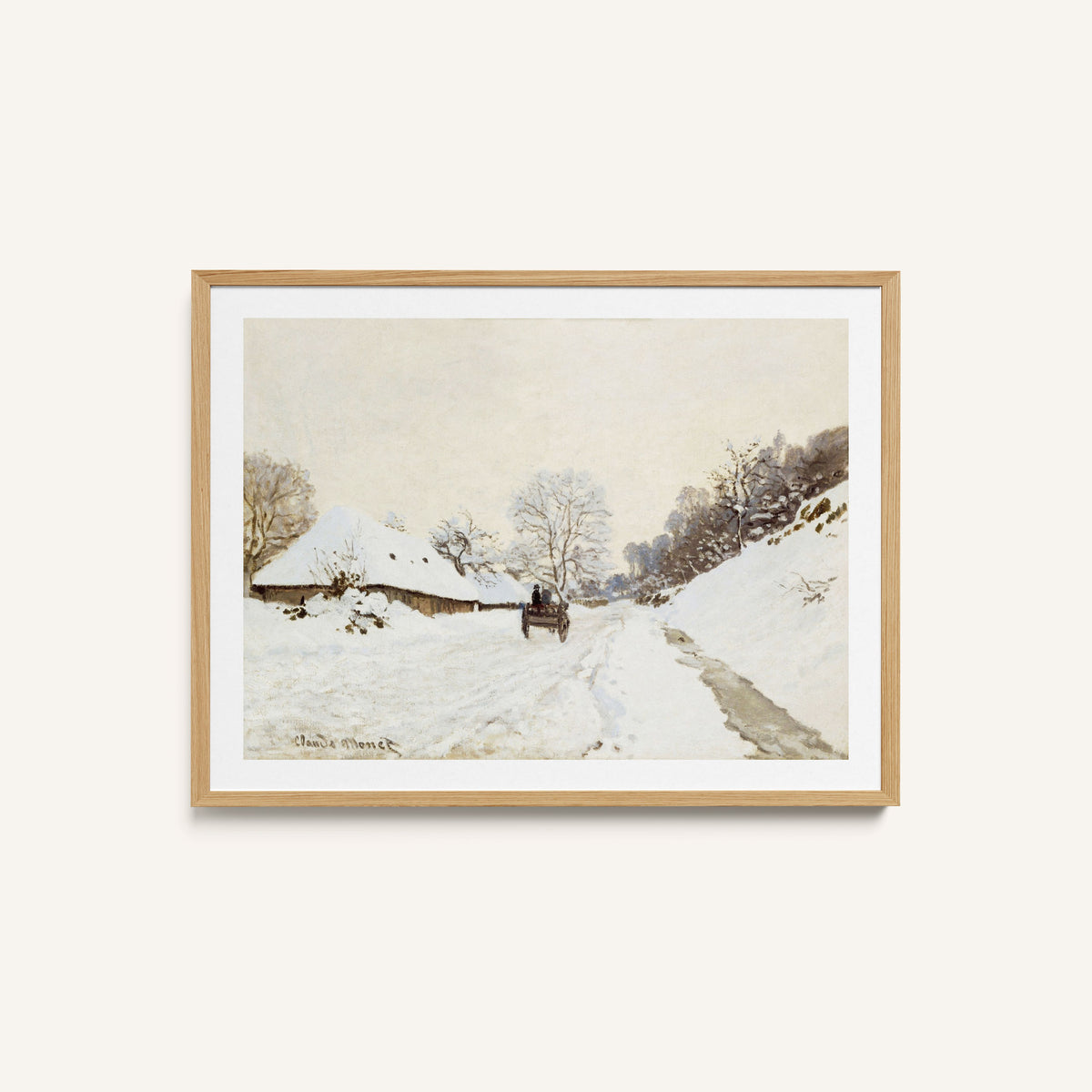 A Cart on the Snowy Road at Honfleur 1865 or 1867