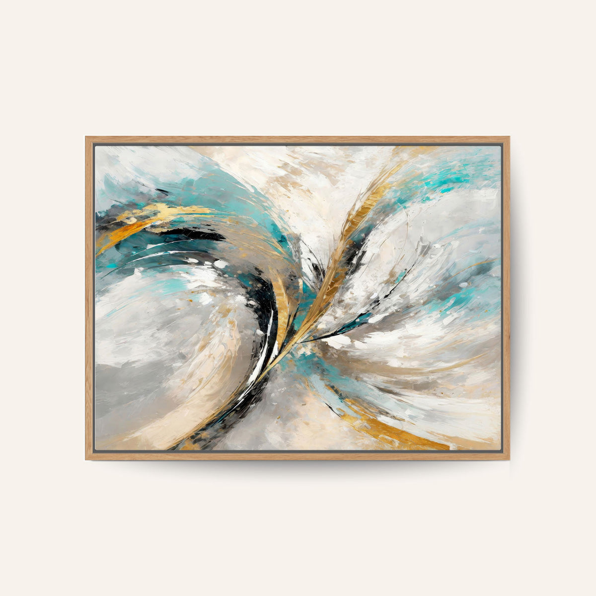 Abstract Painting with Swirling Colorful Brushstrokes