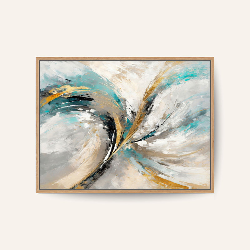 Abstract Painting with Swirling Colorful Brushstrokes
