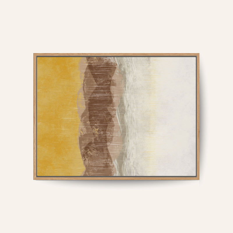 Coastal Landscape with Beach and Sea in Earth Tones