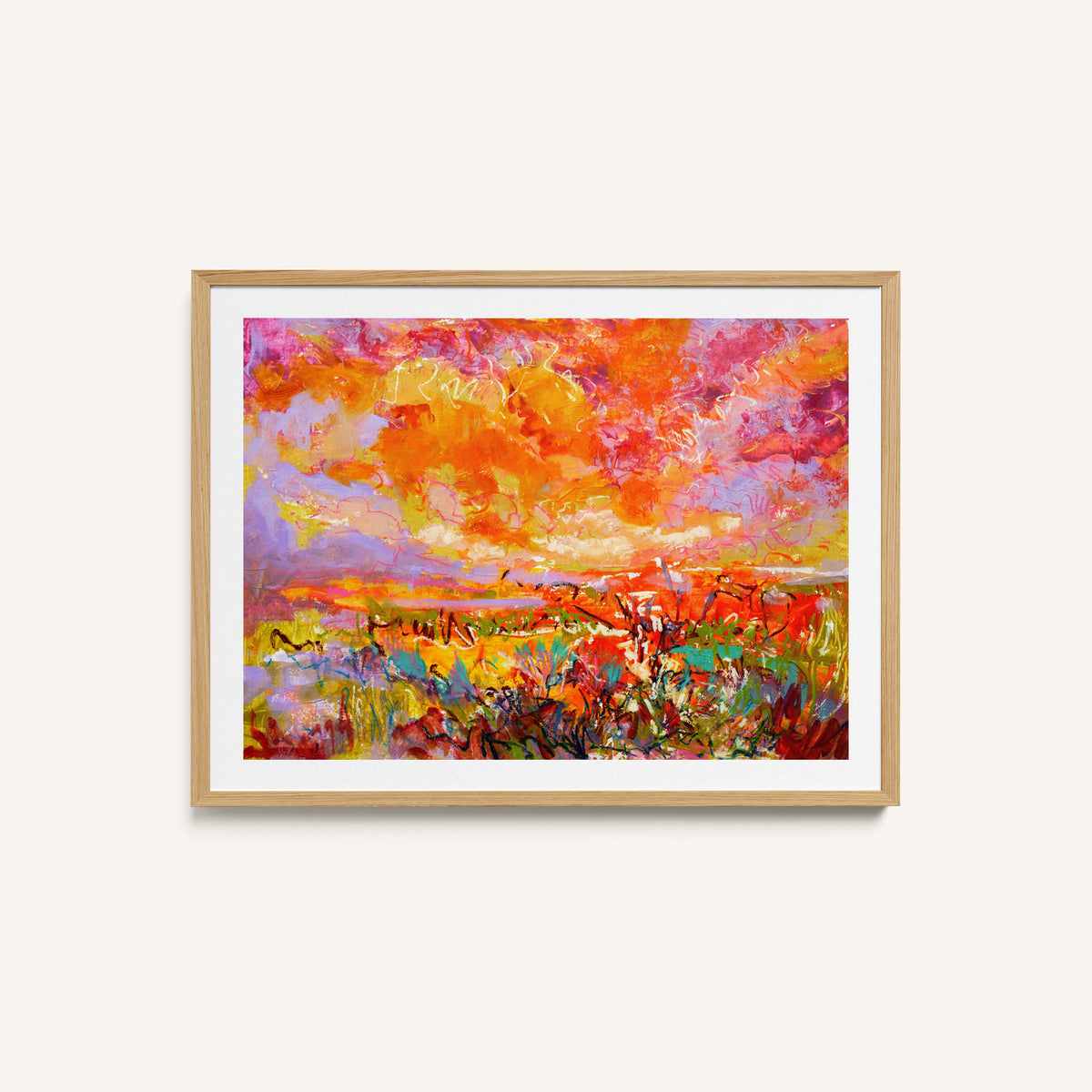 Fiery Sunset Fields