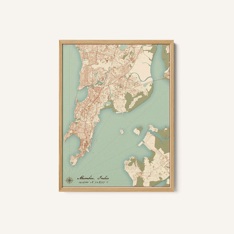 Mumbai Map Vintage 05