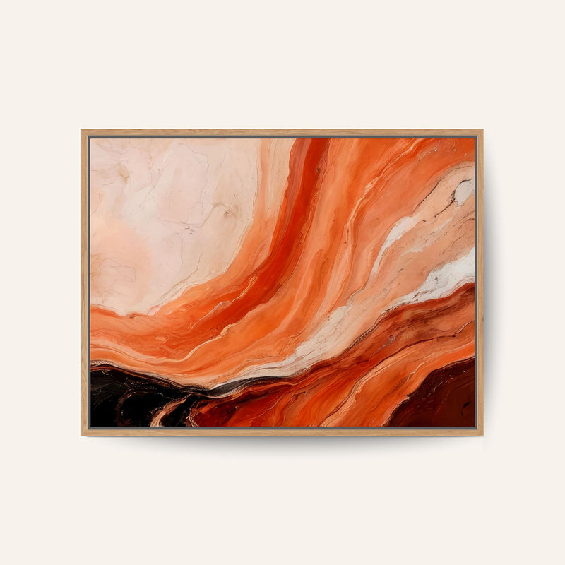 Orange And Beige Marbled Effect
