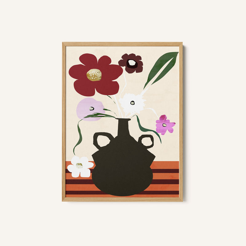 Red and Earthy Flower Vase 1