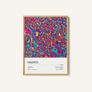 Road Map of Madrid with Colorful Neighborhoods – image 1