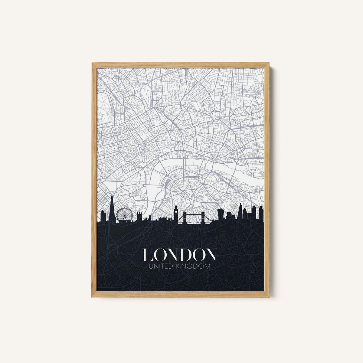 Skyline and City Map of London