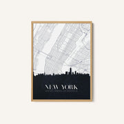 Skyline and City Map of New York – image 1