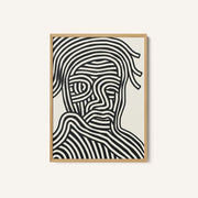 Stylized Human Face With Black Stripes – image 1