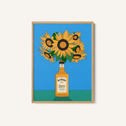 Sunflowers in Honey Whiskey Retro Illustration – image 1