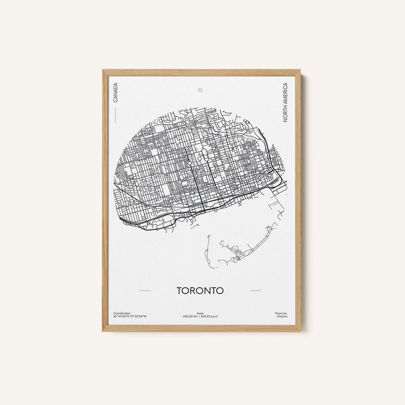 Travel Poster Urban Street Plan City Map of Toronto
