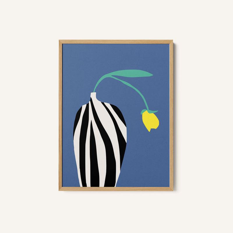 Tulip In Zebra Striped Vase