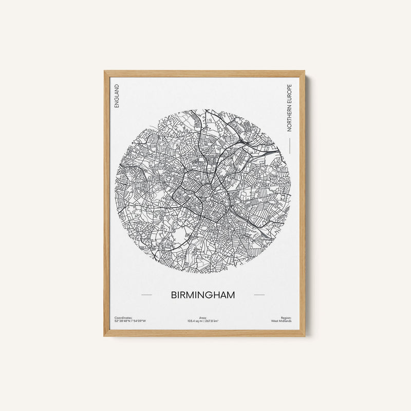 Urban Street Plan City Map of Birmingham