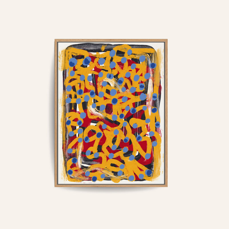 Yellow Dotted Line and Blue Polka Dot