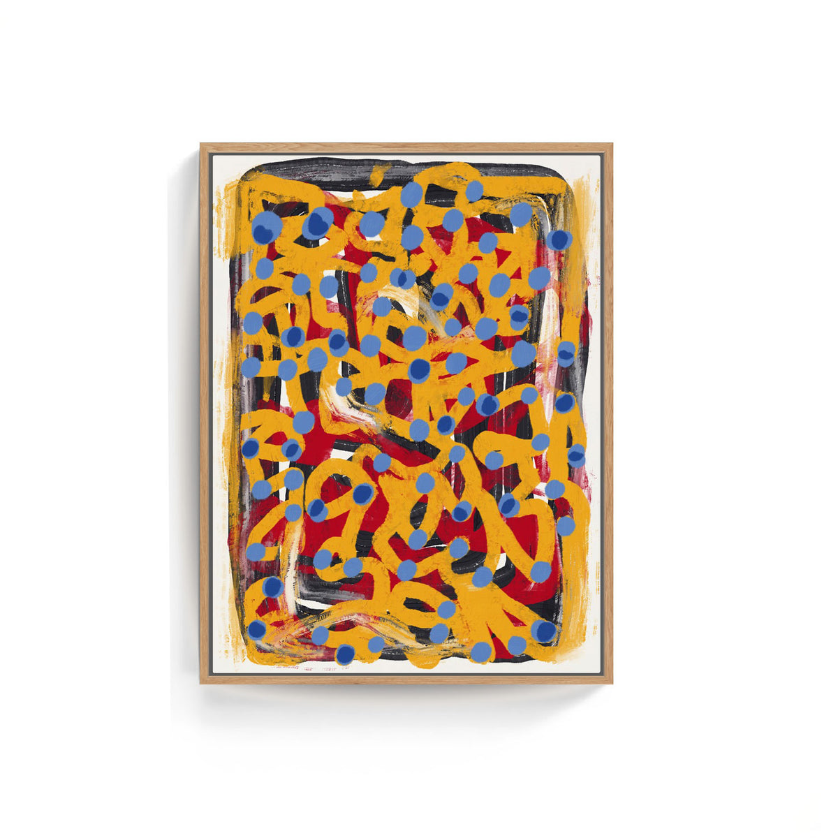 Yellow Dotted Line and Blue Polka Dot