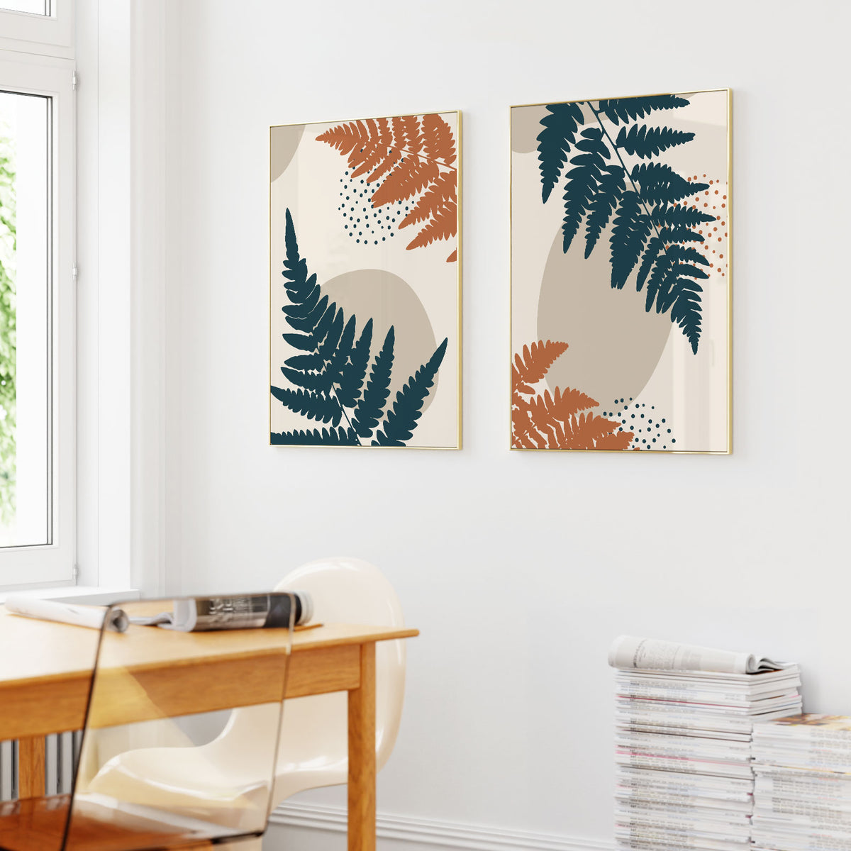 Abstract Botanical Plant and Leaves