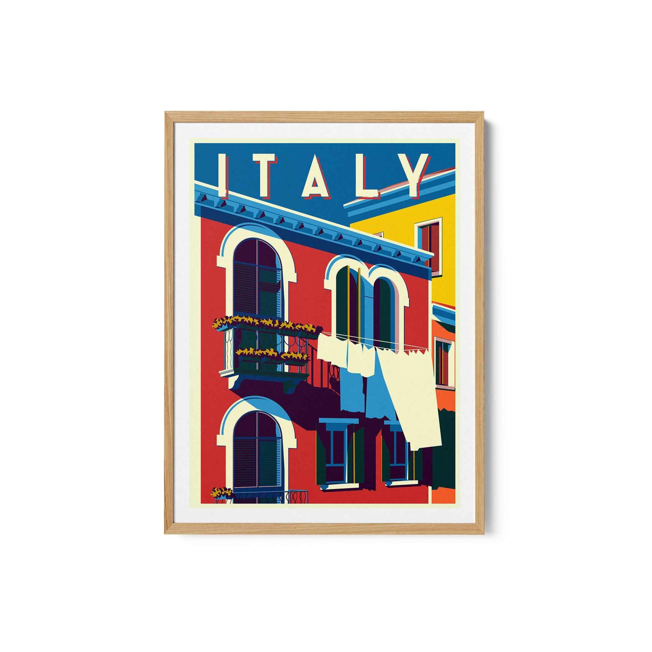 BW SEP Italy Travel Poster Print