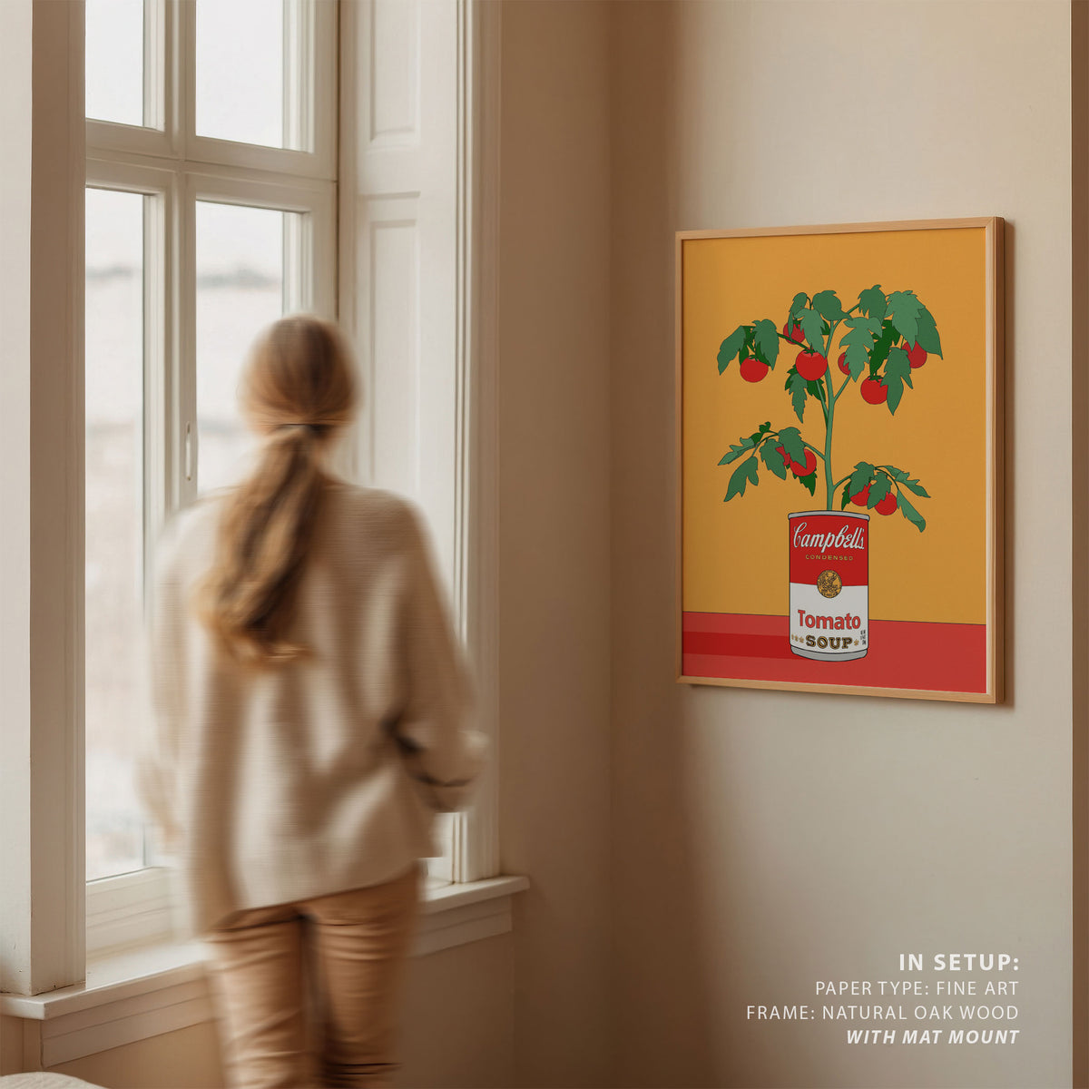 Campbells Soup Tomato Plant Retro Illustration