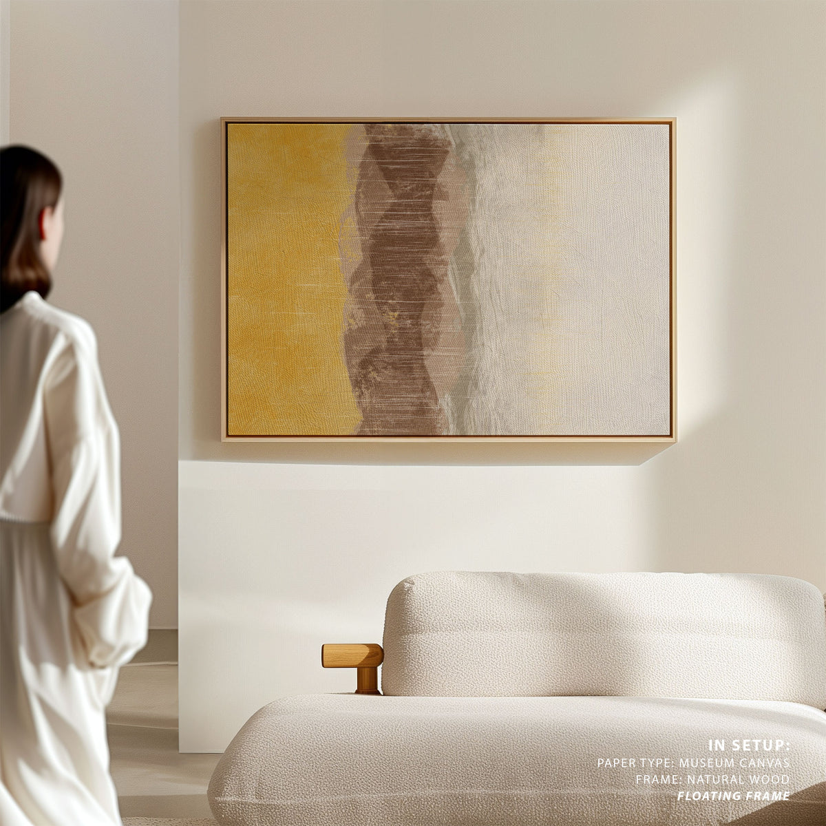 Coastal Landscape with Beach and Sea in Earth Tones