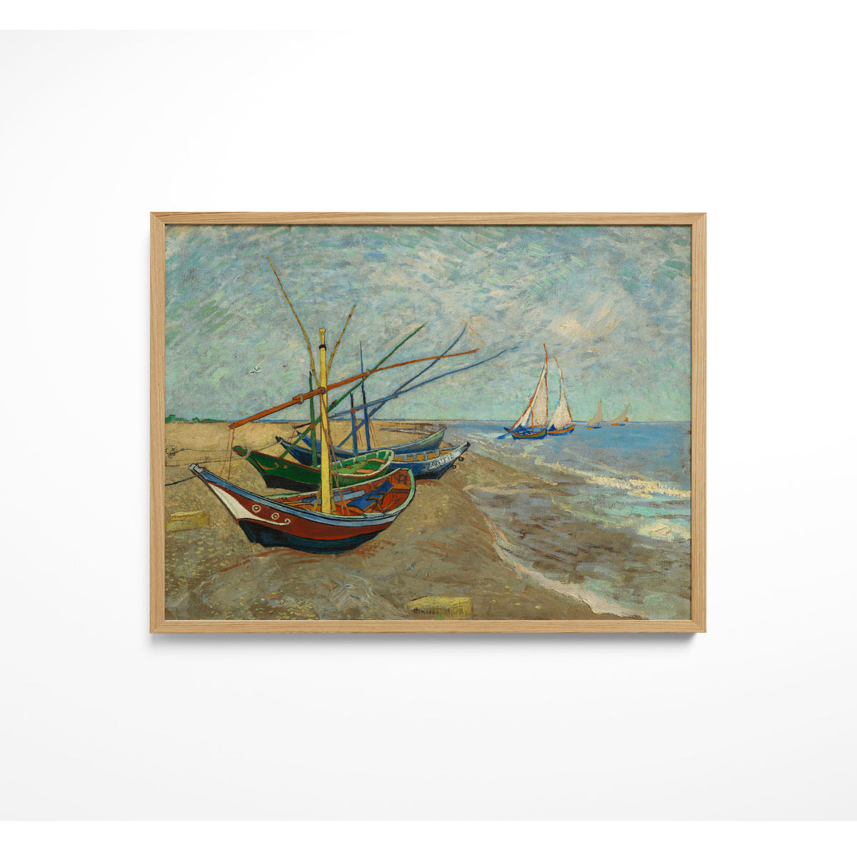 Fishing Boats on the Beach Van Gogh Painting