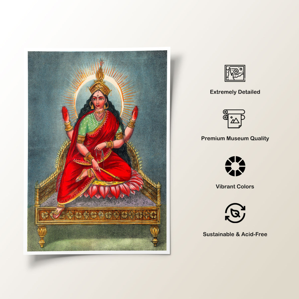 Goddess Bhuvaneshvari, Ravi Varma Painting