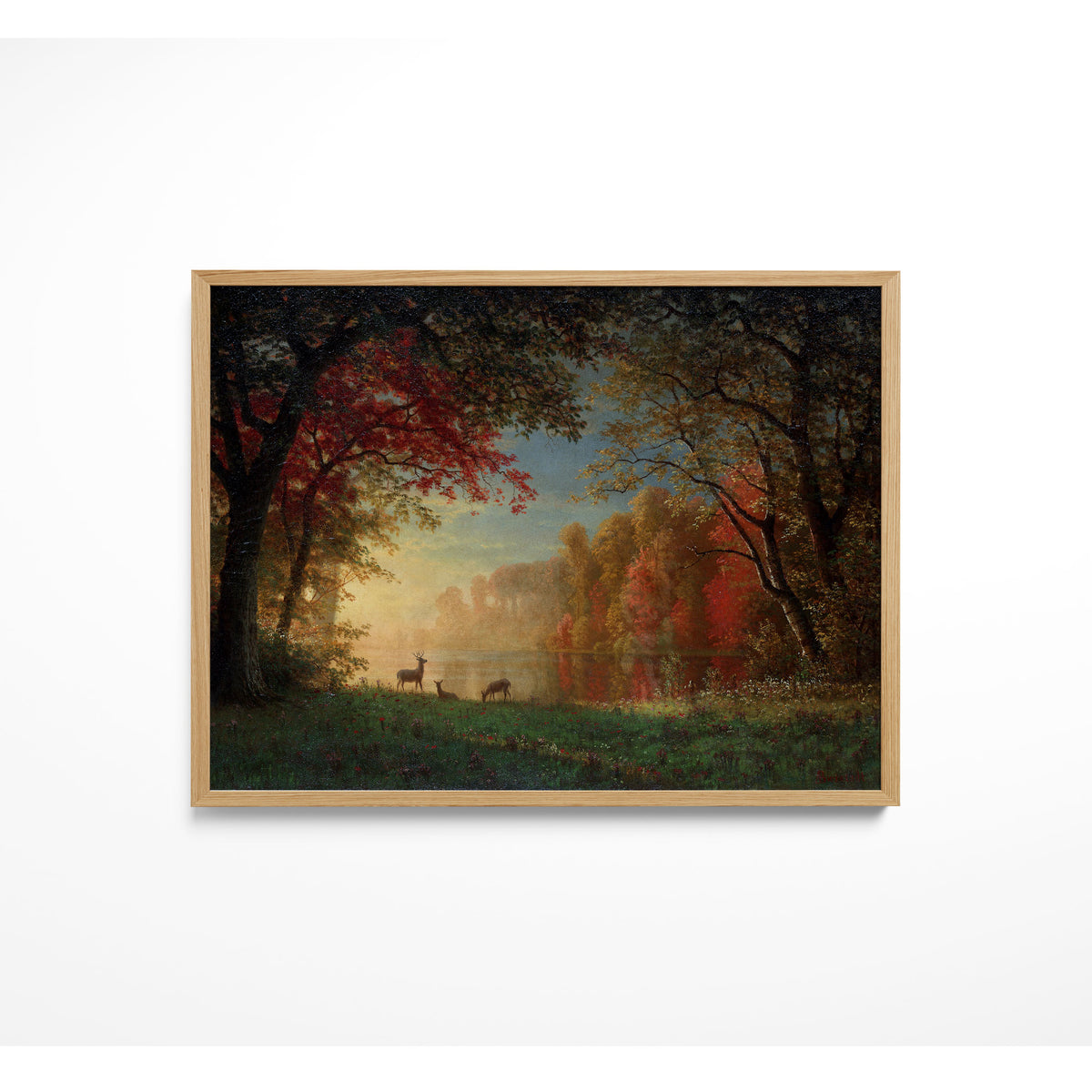 Indian Sunset, Deer by a Lake (1880–90)