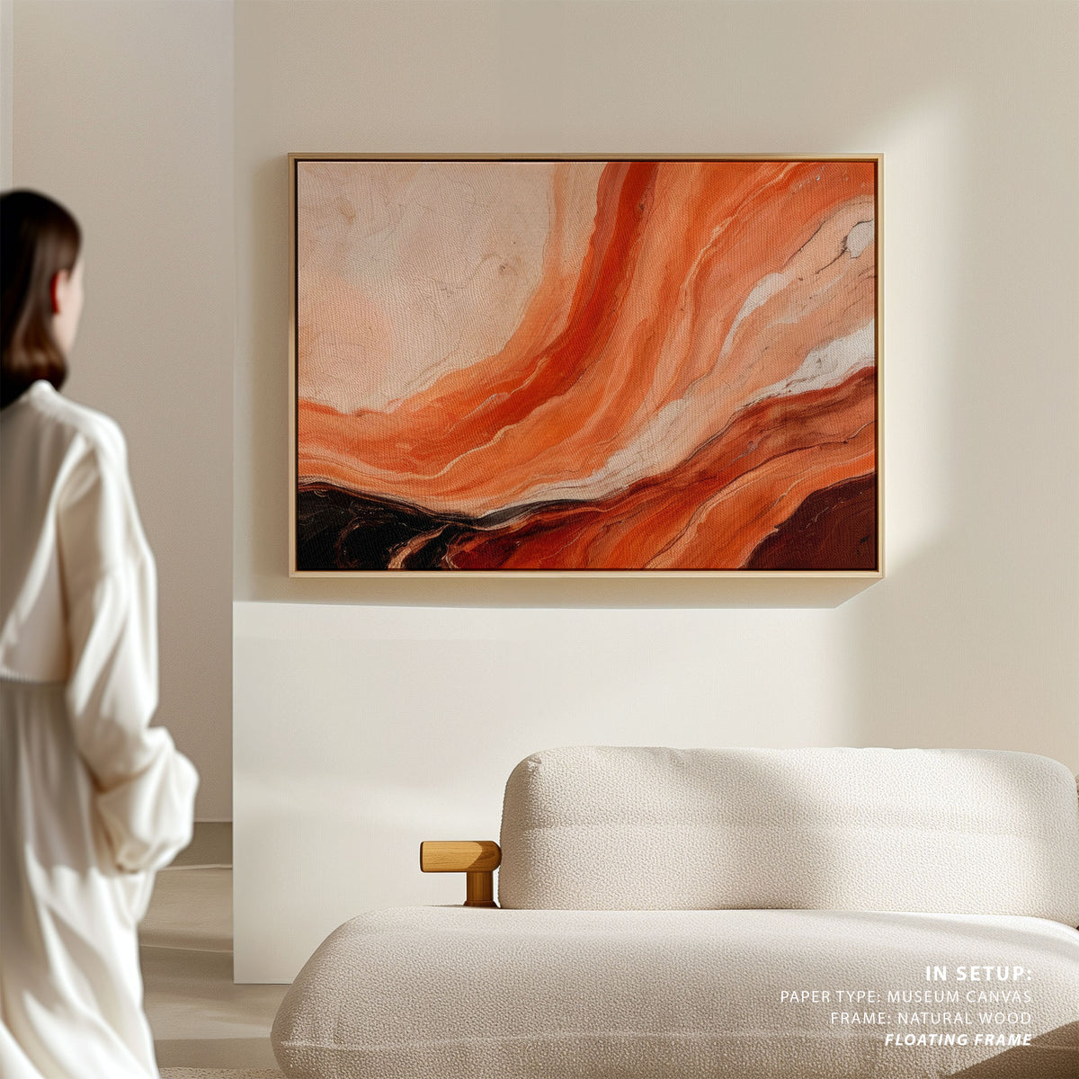 Orange And Beige Marbled Effect