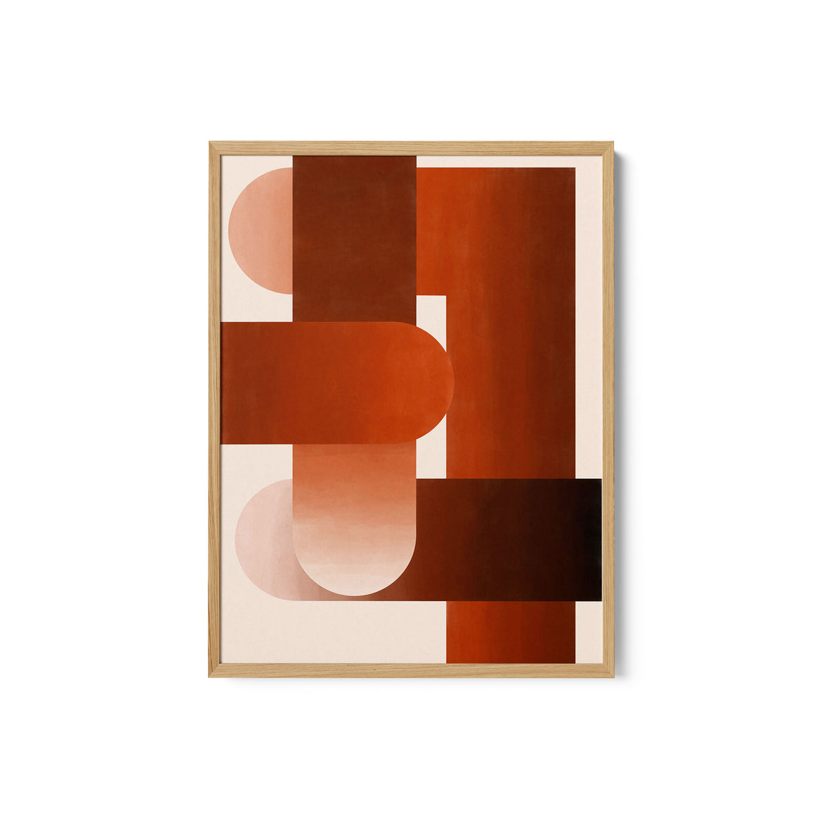Minimalist Geometric Abstract in Terracotta Tones